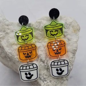 Halloween Candy Basket Earrings